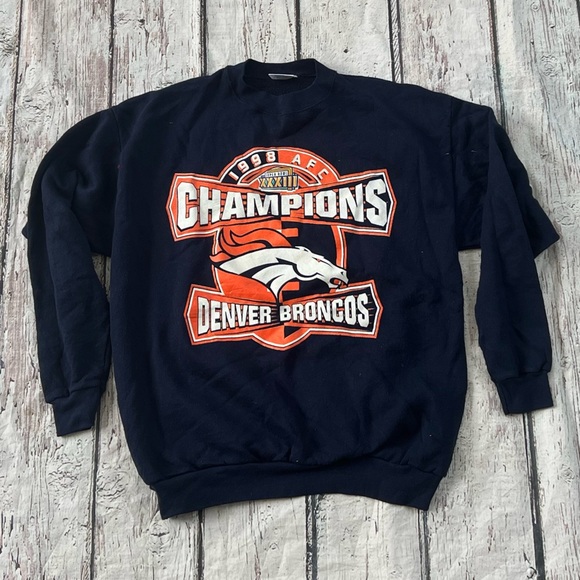 Vintage Denver Broncos Super Bowl XXXIII 1998 NFL Football Sweatshirt - Picture 1 of 3